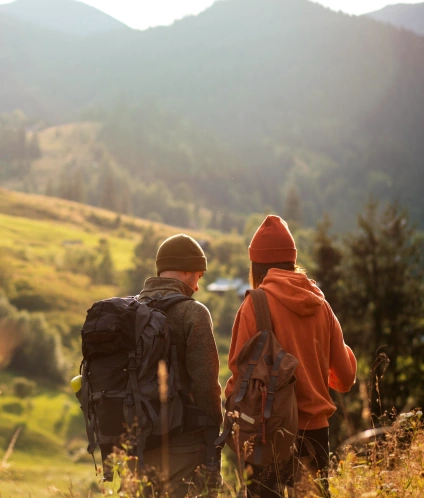 rural travelers exploring surroundings together